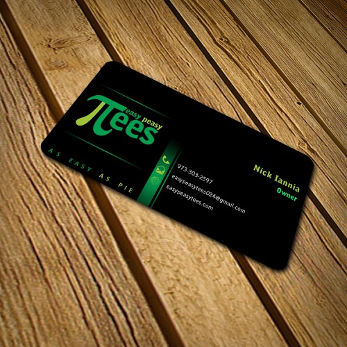 Business Card for Easy Peasy Tees Design by Bondz.carbon