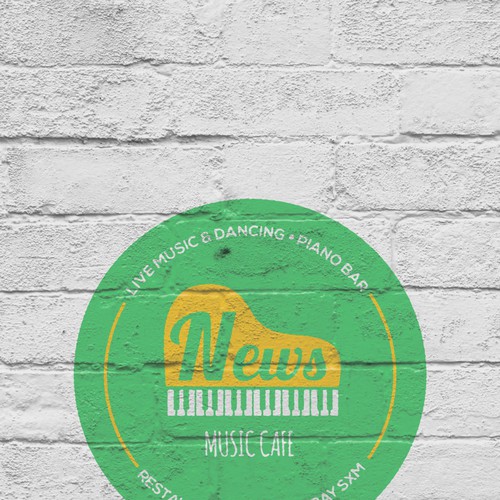 the news music cafe sxm, REVAMP the old logo add live (as in live music). keep it simple .  Design réalisé par Bright_Designs