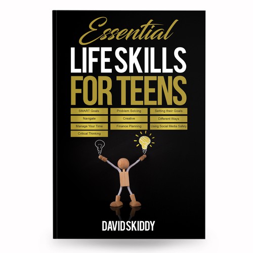 A powerful ebook cover for Essential Life Skills For Teens Design réalisé par anisha umělec