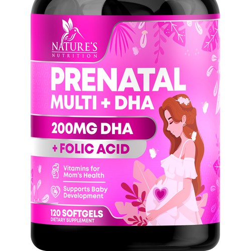 Prenatal Vitamins Label Design needed for Nature's Nutrition Réalisé par rembrandtjurin