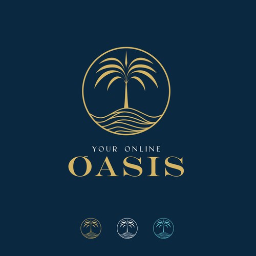 “Your Online Oasis: A Logo of Peace , Escape, & Vacation Design by Yulianto.dedy