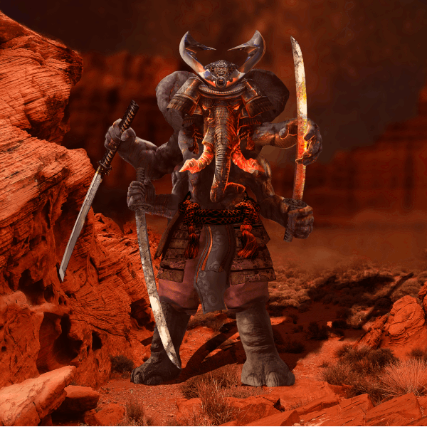 Game Character Elephant Samurai