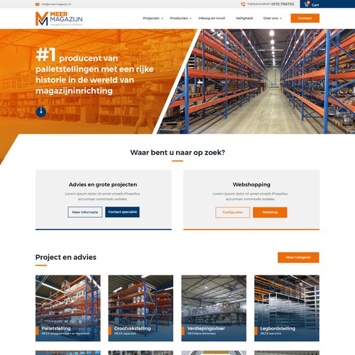 Creative website templates for a leading pallet racks company_ Meermagazijn Design by Aj3664