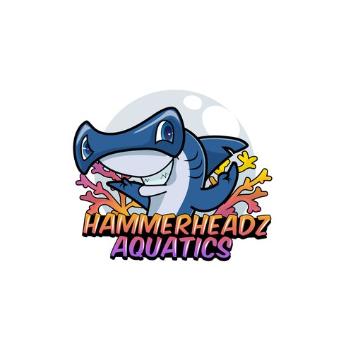 Hammerhead Shark Logo for Custom Salt Water Aquariums and Ocean Coral Farm Company Réalisé par basma salman