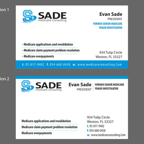 Business cards and letterhead/envelopes for Medicare consultant