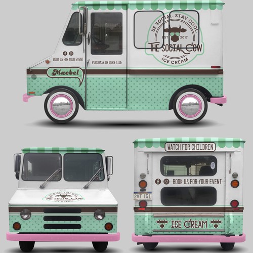 aricaturrashさんのVintage Ice Cream Truck Wrapデザイン