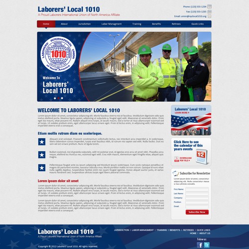 Create the next website design for Laborers Local 1010 デザイン by Googa