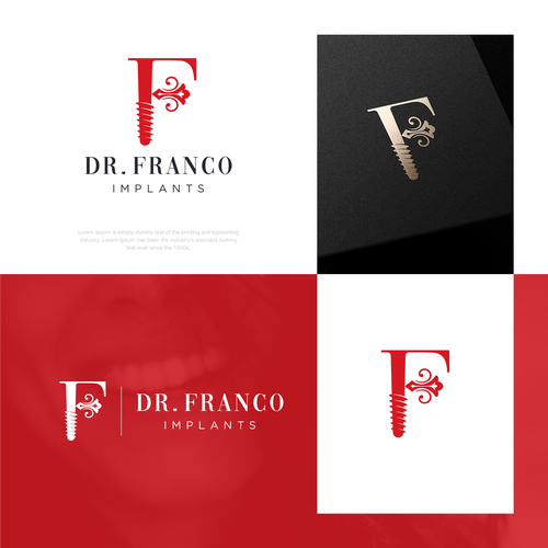 Luxury Dental Implant Logo Brand for World-Class Implant Surgeon appeal Patients and Other Doctors Design by evano.