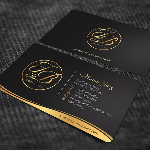 Black & Metallic Gold Business Cards Design por Jahid™