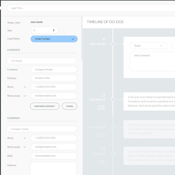 TO DO Timeline form AgendaCRM