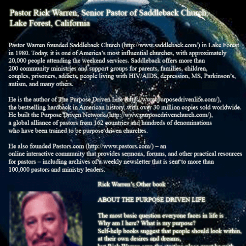 Design Rick Warren's New Book Cover Design by Peesapati Chari