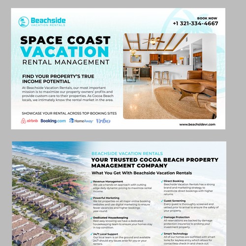 Design a Vacation Rental Management Postcard - Appeal to Property Owners Design by Creativedzine