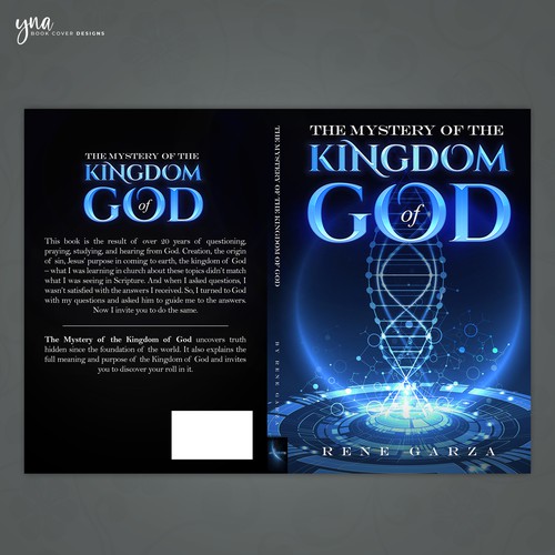 Wrap around book cover depicting good and evil in the DNA Design by Yna