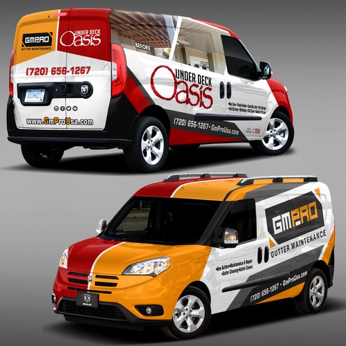 Create a van wrap advertising 2 businesses on 1 van (half/half) Design réalisé par Syns&Graphix™