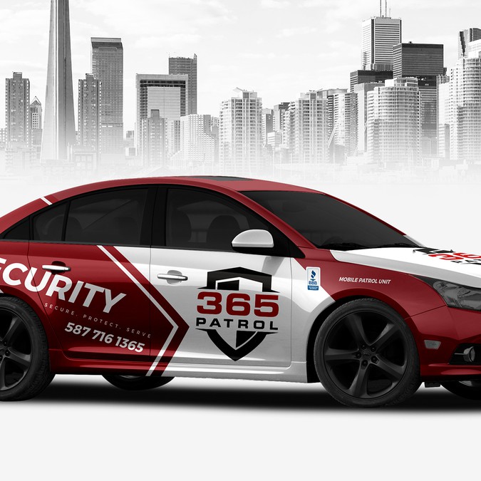 Design a vehicle wrap for a Security Guard Company Car, truck or van