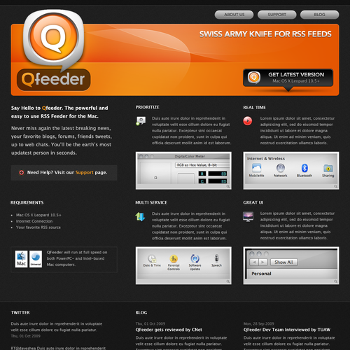 Simple OSX Desktop App Homepage Design by kakmade