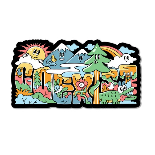 NEED FUN AND COLORFUL "COEXIST" STICKER ILLUSTRATED Design by Heartless