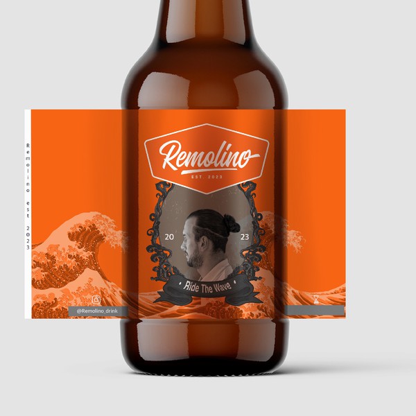 Design by Hilal alfi titled "my submition for remolino boottle label design "