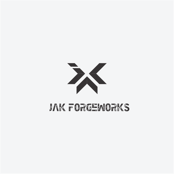 Design by VECTRON titled "Bold rustic logo for jak forgework"