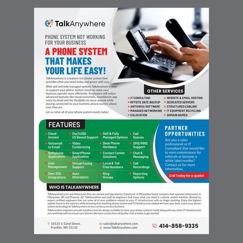 TalkAnywhere Sales Flyer Design by Dzine Solution