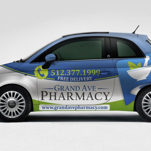 Pharmacy delivery car full wrap design Signage contest
