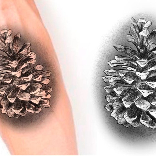 Pine Cone Tattoo Design Design by DesignBogdan