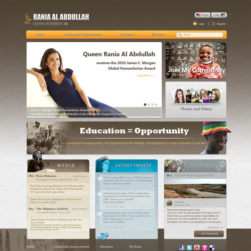 Queen Rania's official website – Queen of Jordan Réalisé par RRS
