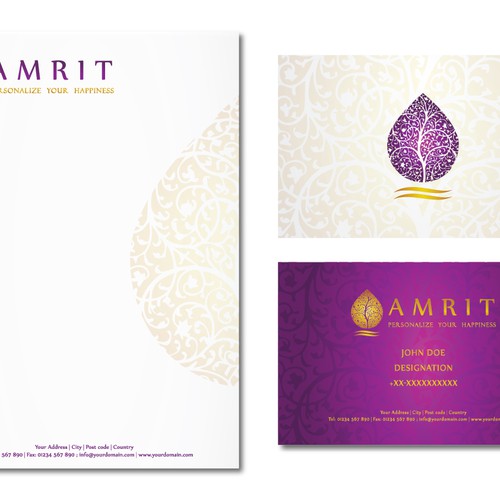 Create a modern exotic visual for Amrit Design by dtly2k designs