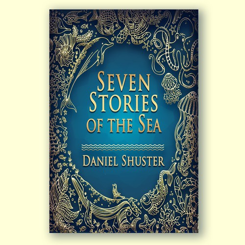 Design a whimsical storybook cover for a collection of fables about sea creatures Design by Kristin Designs