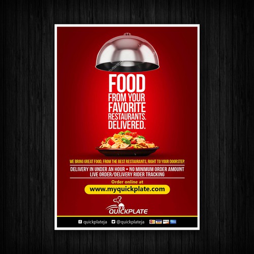 Create a beautiful, sophisticated flyer for a premium online food ordering & delivery service. Design by NewDesign99