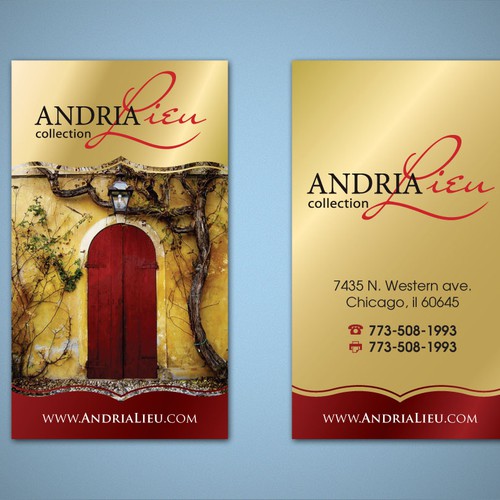Create the next business card design for Andria Lieu Réalisé par Tcmenk