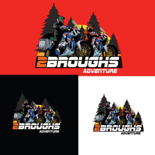 2Broughs Adventure Motorcycle Logo Design por anasart_