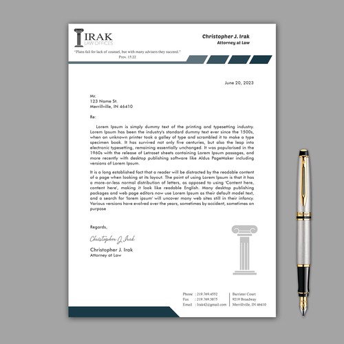 Design a new & improved Legal Letterhead Design by Popped 86
