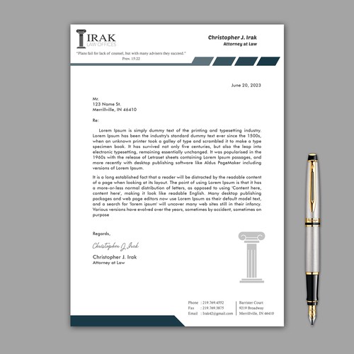 Design a new & improved Legal Letterhead Design by Popped 86