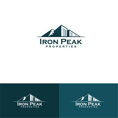 Logo combining geometric abstract mountains with industrial buildings for real estate company-ontwerp door ghe_12