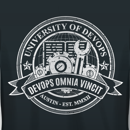 University themed shirt for DevOps Days Austin Design by Henrylim