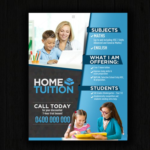 Create a home tuition flyer | Postcard, flyer or print contest | 99designs