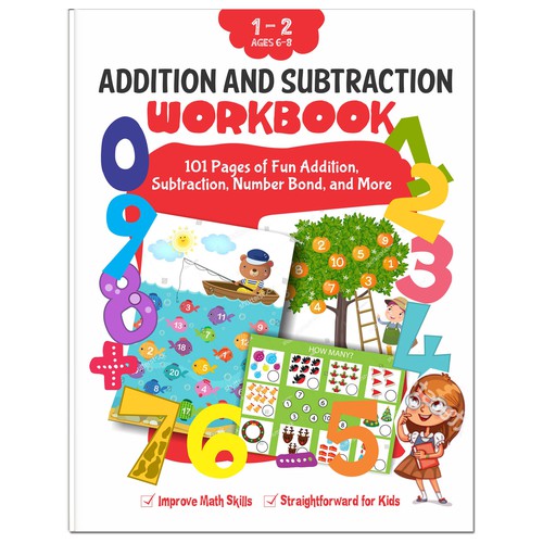 Fun design for kids math workbook Design by uget