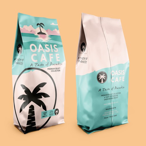 OASIS CAFE COFFEE BEAN PACKAGING DESIGN Design by suraiatonna