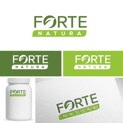 Forte Natura Logo that emphasizes on the word Forte (big) for natural health supplements Design by Gemera