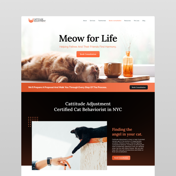Design by RidhoFrahman titled "Website for Cat Behavior Consultant"