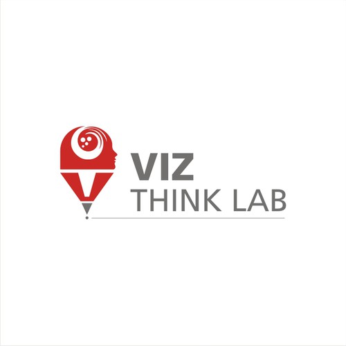 A logo on how Viz Think Lab uses visual thinking drawing skills to promote business creativity Design by Raju Chauhan