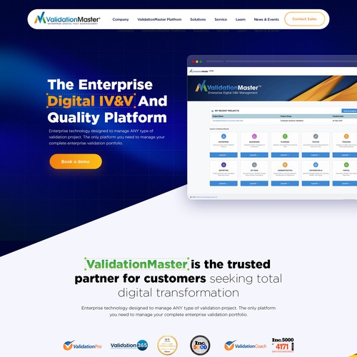 ValidationMaster Digital IV&V Website Re-Design Project Design by MercClass