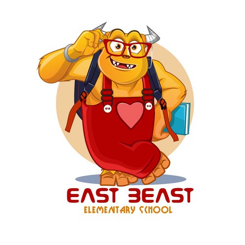 The East Beast - a fun mascot for an elementary school Design by BroomvectoR