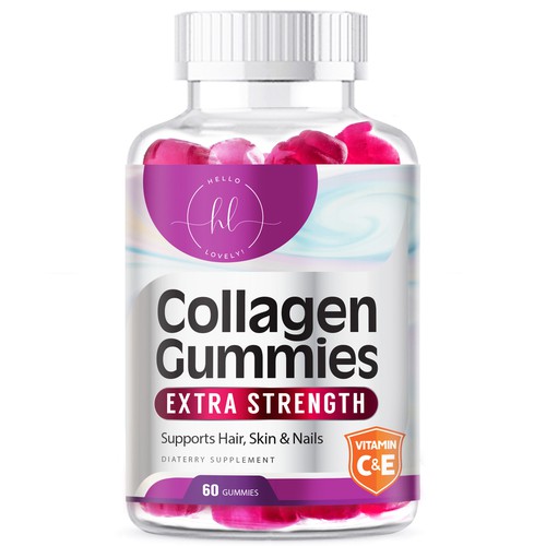 Hello Lovely needs a Collagen Gummies product label Design by agooshe