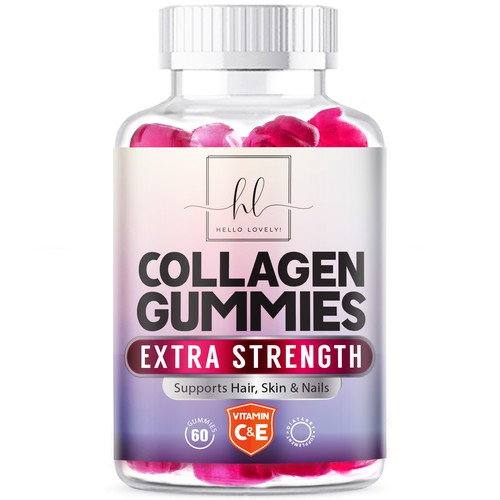 Hello Lovely needs a Collagen Gummies product label Design by agooshe