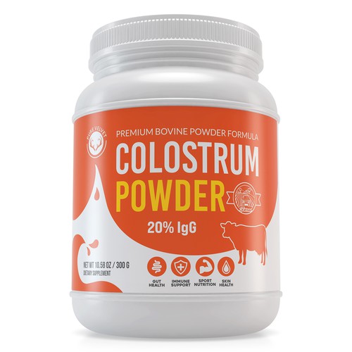 Re-design Supplement Label to capture Amazon shopper attention & boost CTR - Colostrum Powder Diseño de D'D Design
