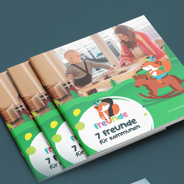 Fun Montessori kindergarten multi page brochure
