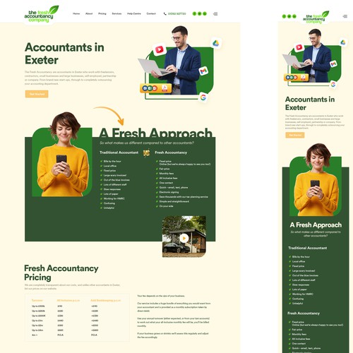 Designs | Fresh Accountancy Website homepage | Web page design contest