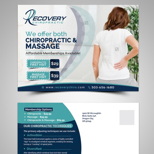 Design Chiropractic Post Card Mailer por FuturisticBug